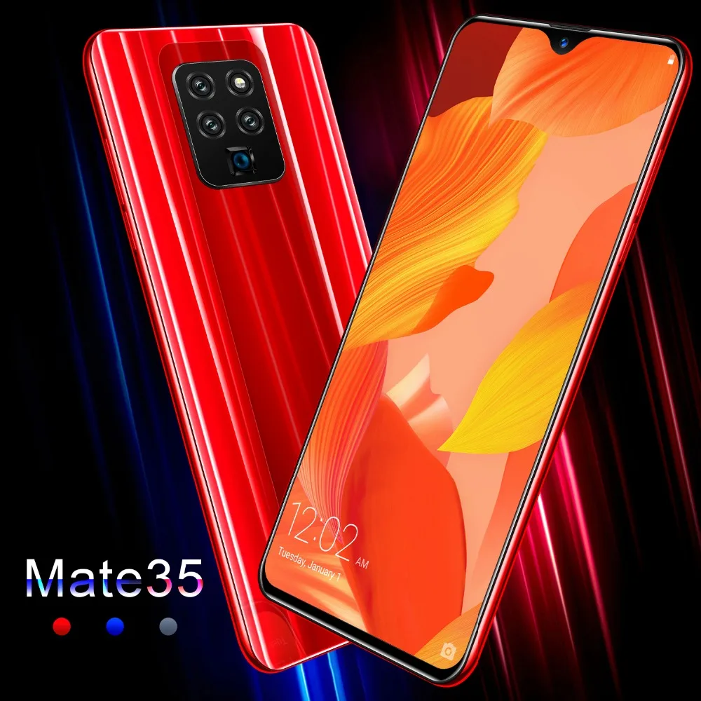 M35 Pro, 6,3 дюймов, 4G смартфон, 6 ГБ ОЗУ, 128 Гб ПЗУ, экран капли воды, мобильный телефон, распознавание лица и разблокировка отпечатков пальцев, сотовый телефон