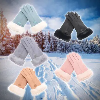 

New Fashion Women Gloves Autumn Winter Cute Furry Warm Mitts Full Finger Mittens Women Outdoor Sport Female Gloves Screen