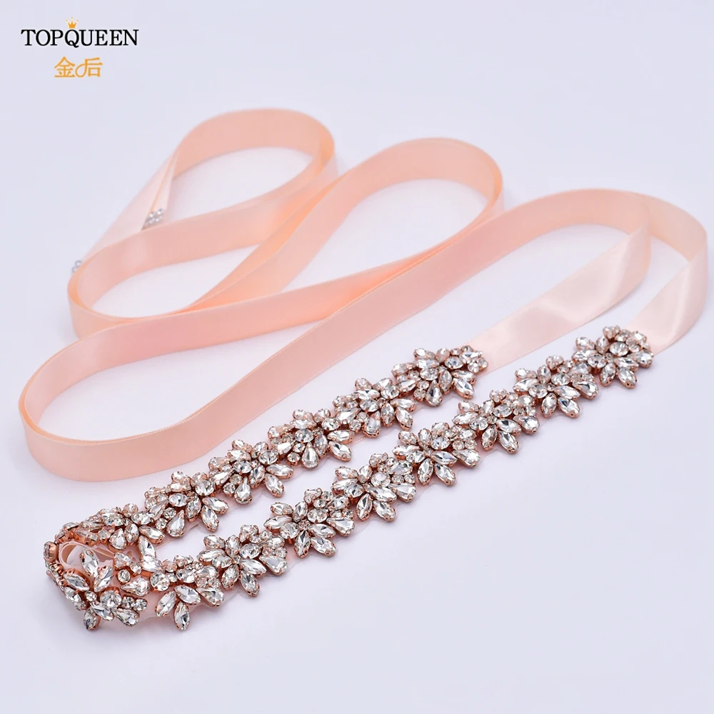 Wedding Sash Rose Gold Bridal Bridesmaid Dress Belt Rhinestone Diamonds Women's Party Gown Accessories bridal waistband,bridal dress decoration