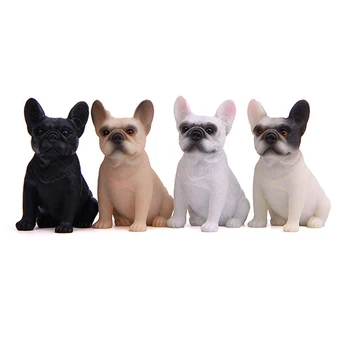 

4pcs/lot Kawai 6.6cm Bulldog Model Car Ornament Resin Zakka Bulldog Corgi Figure Home Ornaments