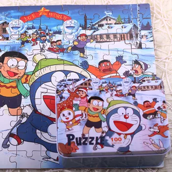 

NEW 100 pcs Tin puzzle Fine tin packaging Wood puzzle Children's toys Baby early Education intellectual Wood system Gift