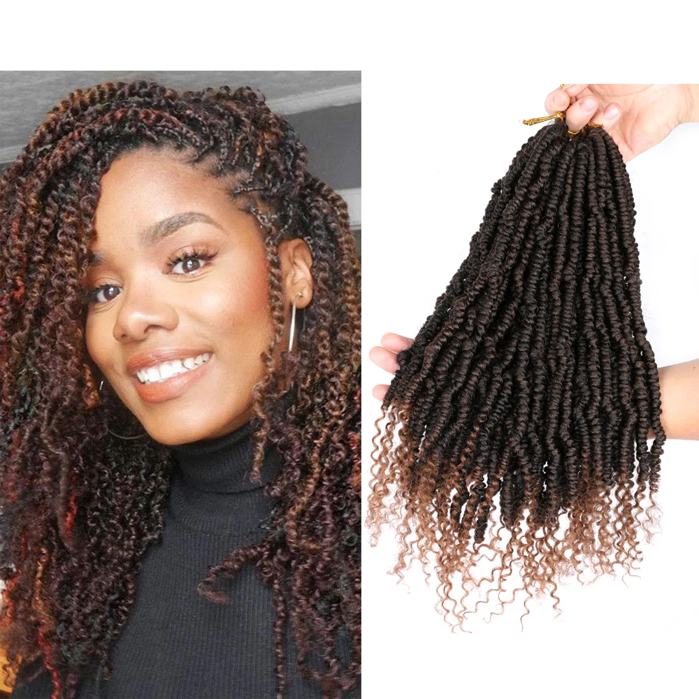 

Saisity Passion Spring Twists Ombre Crochet Braiding Hair Synthetic Crochet Hair Extensions Fiber Pre looped Fluffy Twists Hair