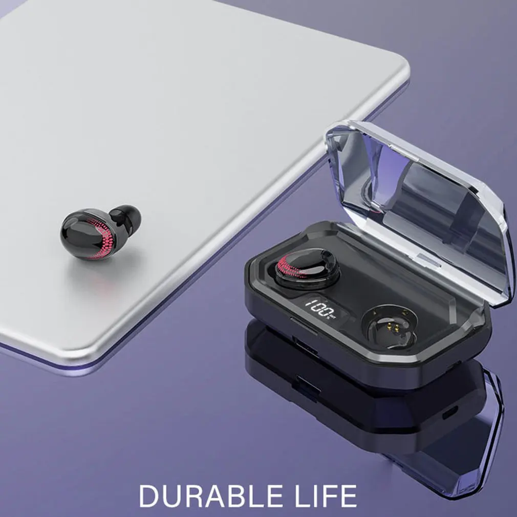 TWS Bluetooth наушники 5,0 беспроводные наушники стерео громкой связи спортивные Водонепроницаемые Цифровые Дисплей беговые беспроводные Висячие Наушники