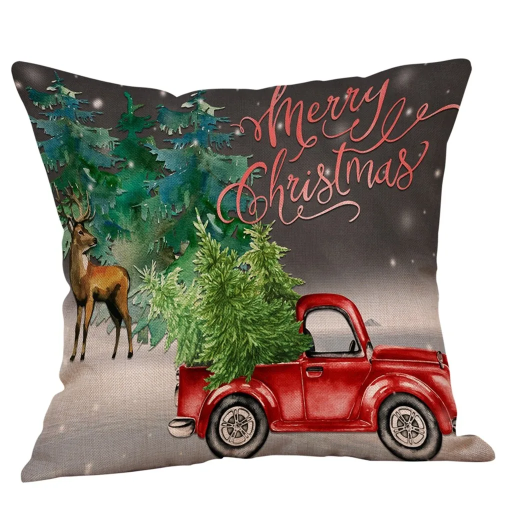 Наволочки для подушки Merry Christmas 45x45 см наволочка из хлопка и льна дивана домашний
