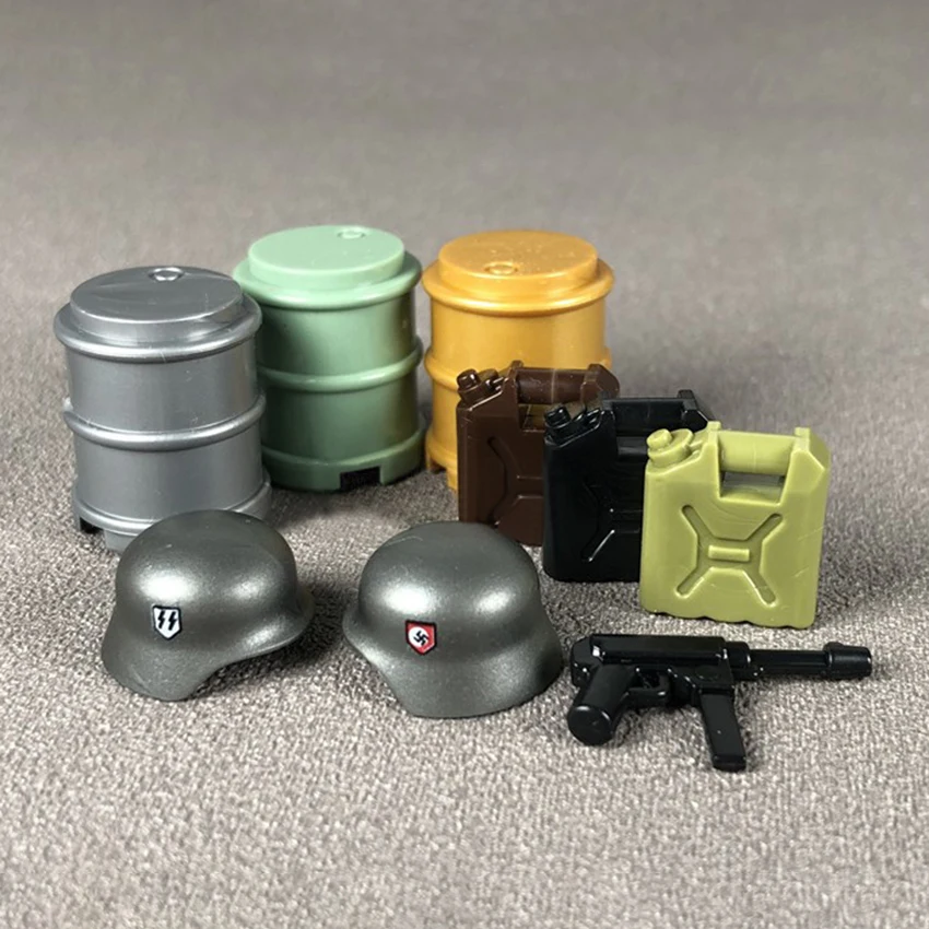 10Pcsset Legoingly Military Equipment Petrol Cans Bottles Building Blocks Bricks City MOC Accessories Parts Kits DIY Toys (7)