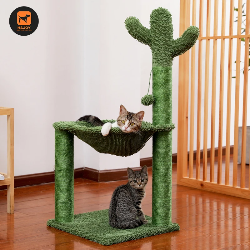 Кошка лазания рама дерево кактус Кот скребок игрушки для кошек котенок сизаль