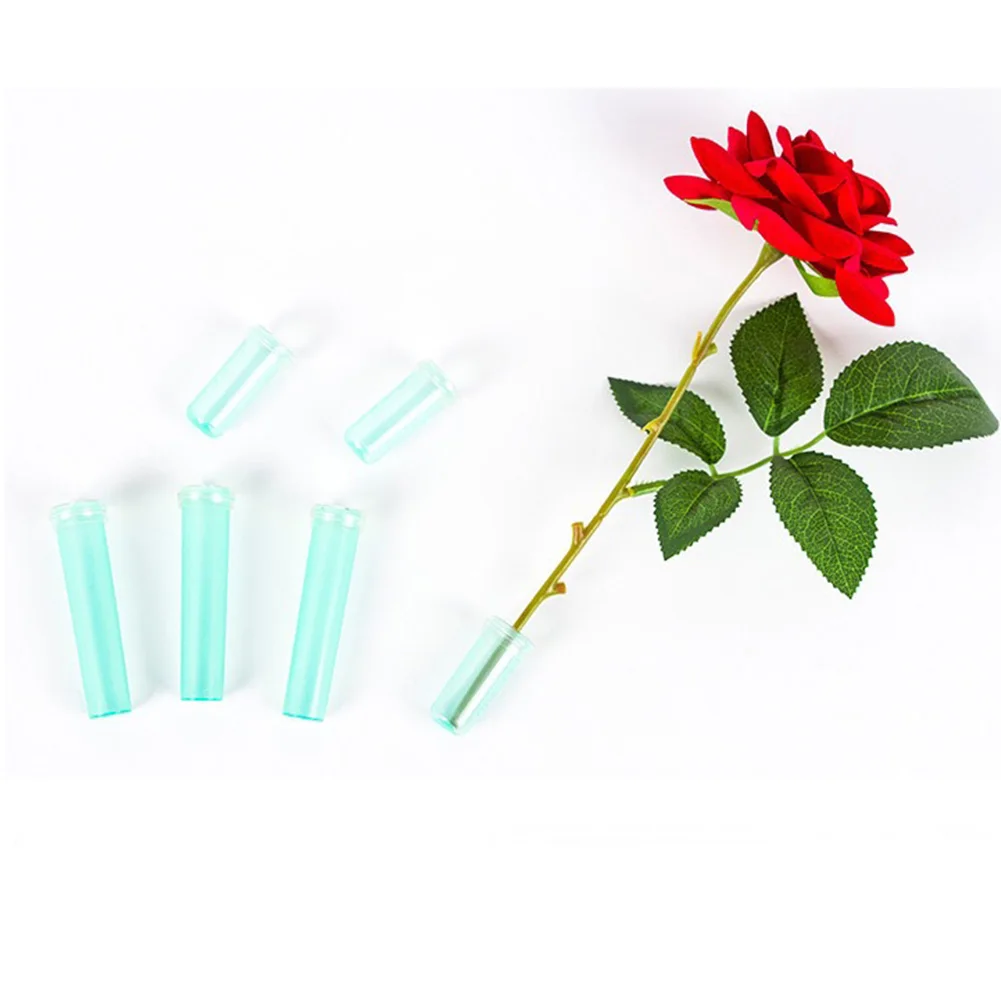 100Pcs Water Floral With Cap Shop Supplies Durable Garden Tool Hydroponic Flower Nutrition Tube Plastic Keep Fresh Container
