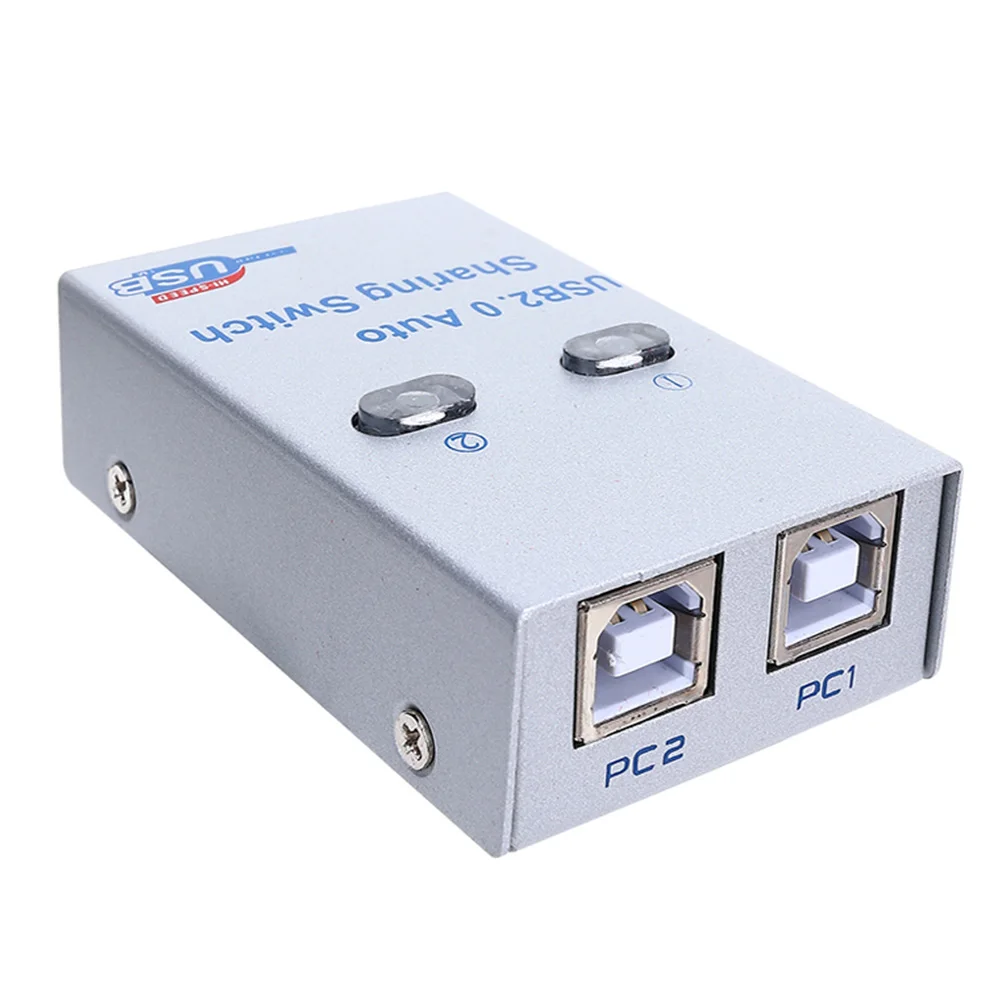USB 2,0 Переключатель концентратор принтер обмен электронный металлический адаптер коробка компактное устройство разветвитель компьютер сканер 2 порта офис автоматический