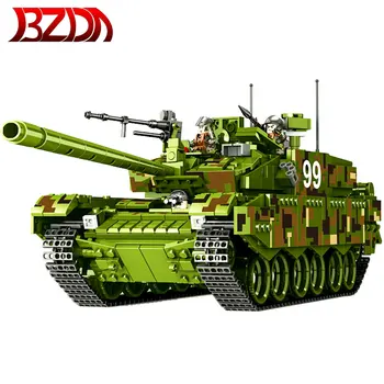 

BZDA WW2 Military Battle Tank Heavy Large Type99 Main Battle Tank Action Figures Soldier Building Blocks Toys Christmas Gifts