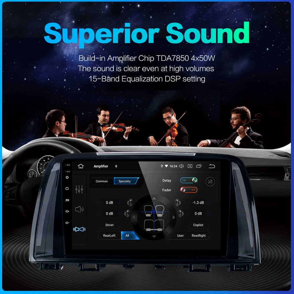 Top for Mazda 6 Atenza 2013 2014 Vehicle 9" Car 1 Din Radio GPS Android 9.0 Navigator DSP PX6 RK3399 Car Multimedia Player Stereo PC 5