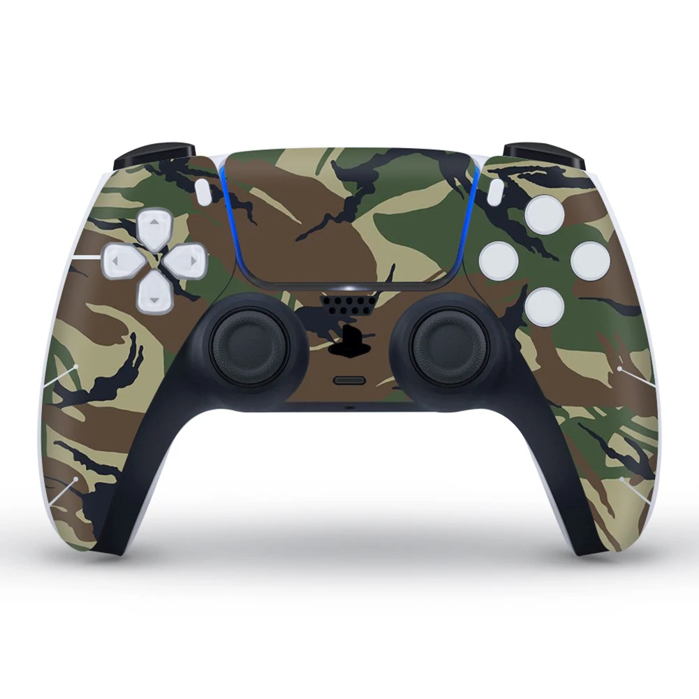 Camouflage Skin Sticker for PS5 Controller Waterproof Scratchproof Protactive Decal Cover for PS 5 Gamepad Joystick 