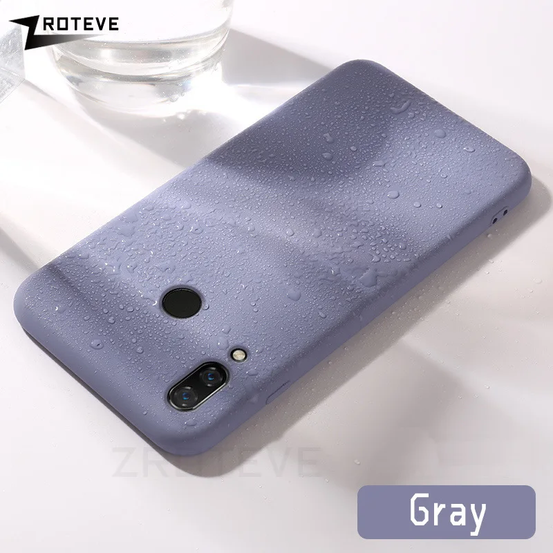 Gray Для P Smart чехол ZROTEVE мягкая кожа сенсорная крышка жидкие силиконовые чехлы для huawei PSmart P Smart Plus чехол для телефона - Цвет: Gray