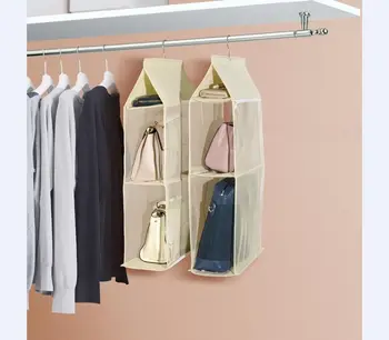 

4 Compartment Detachable Storage Bag Multi-function Bag Dust-proof Storage Hanging Bag Bedroom Wardrobe Finishing Hanging Bag