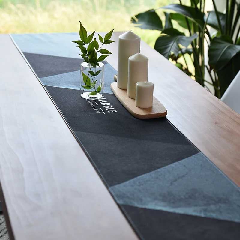 

Gentlemen's Geometric Waterproof Table Runner Rose Table Cloth Chair Sash Dinner Banquet Baptism Wedding Party Table Decoration