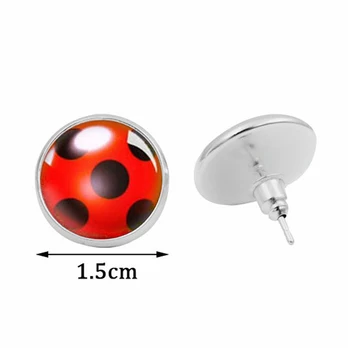

Ladybug Stud Earrings Cosplay Lady Bug Circle With Dot Earrings For Women Girl Party Gift Anime Jewelry