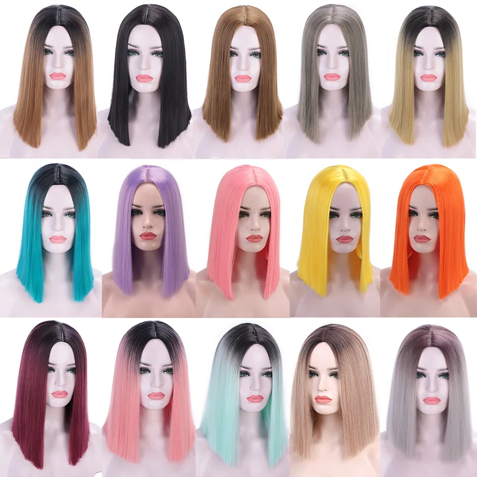 Doris beauty розовый парик Лолиты синтетические Короткие парики для женщин косплей боб синий черный фиолетовый коричневый Омбре блонд оранжевый серый красный парик