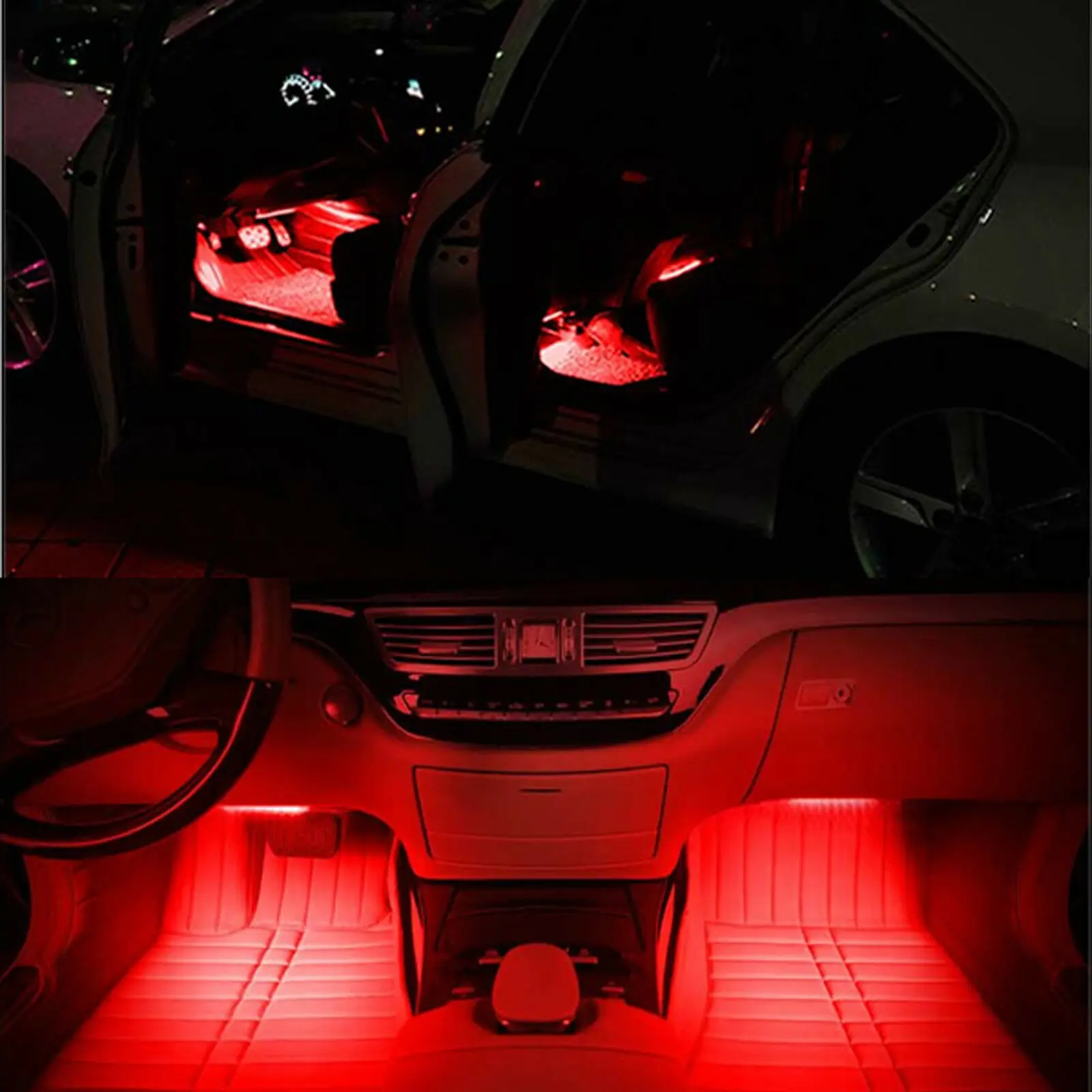 Автомобильный 4в1 мульти светодиодный RGB светильник внутренняя отделка атмосфера светящийся декоративный светильник Рождественский светильник Universial