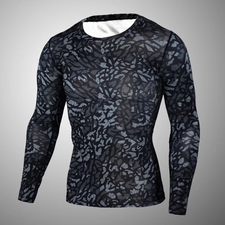 T-Shirt Новые камуфляжные военные комплекты для бодибилдинга, колготки для фитнеса, мужские быстросохнущие камуфляжные Футболки с длинным рукавом, компрессионные комплекты для кроссфита - Цвет: T-Shirt