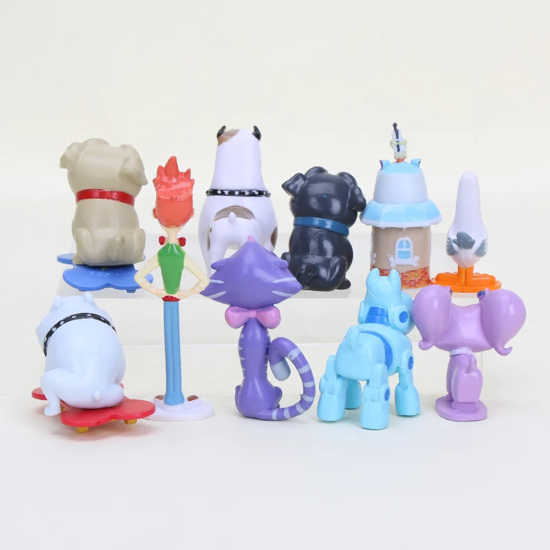 Bob dog and friends, 12 шт., щенок, друзья, бинго, Ролли, мопс, щенков, ПВХ, фигурка, Коллекционная модель, игрушки, украшения для тортов, детские подарки