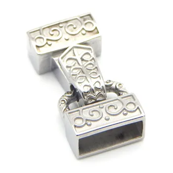 

12.4x4mm Hole Stainless Steel End Hook Magnetic Clasp for Flat Leather Cord Rope End Connector DIY Bracelets Jewelry Connectors