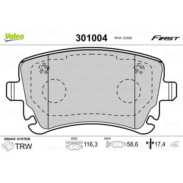 Колодки дисковые задние VW Phaeton 3D2 all, Audi A6 RS6 4.2 02 V