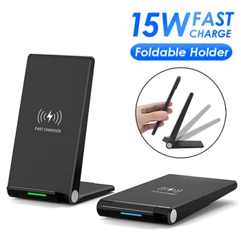 

Foldable 15W Qi Wireless Charger for Samsung S10 S9 Note 9 10W Fast Charging Stand For iPhone 11 Pro XS XR X USB C Quick Charge