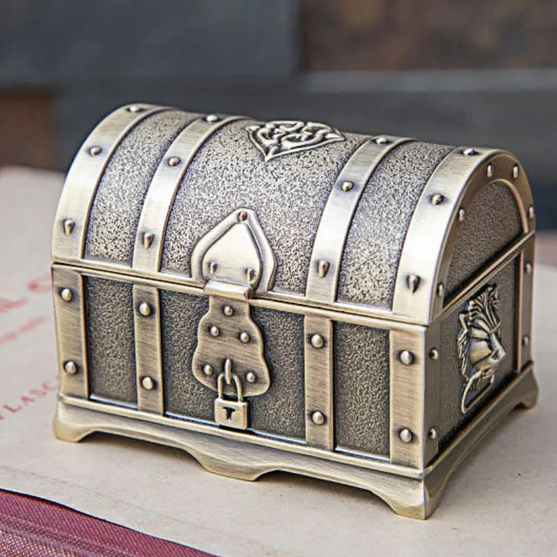 

Small Size Metal Creative Jewelry Storage Box European Retro Classic Treasure Box Jewelry Storage Organizer Holder