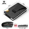 DIENQI Carbon Fiber Card Holder Mini Slim Wallet Men Aluminum Metal RFID Magic Wallet Small Thin Male Purses Money Bag Vallet ► Photo 2/6