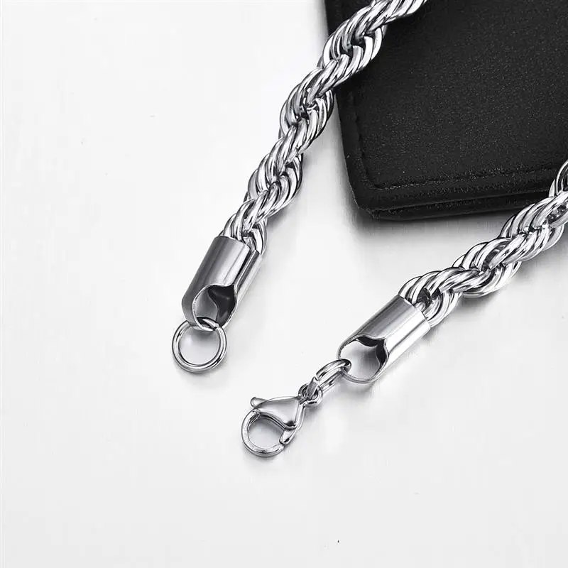 Jiayiqi 2mm-7mm Rope Chain Necklace Stainless Steel Never Fade Waterproof Choker Men Women Jewelry Gold Silver Color Chains Gift - Image 5