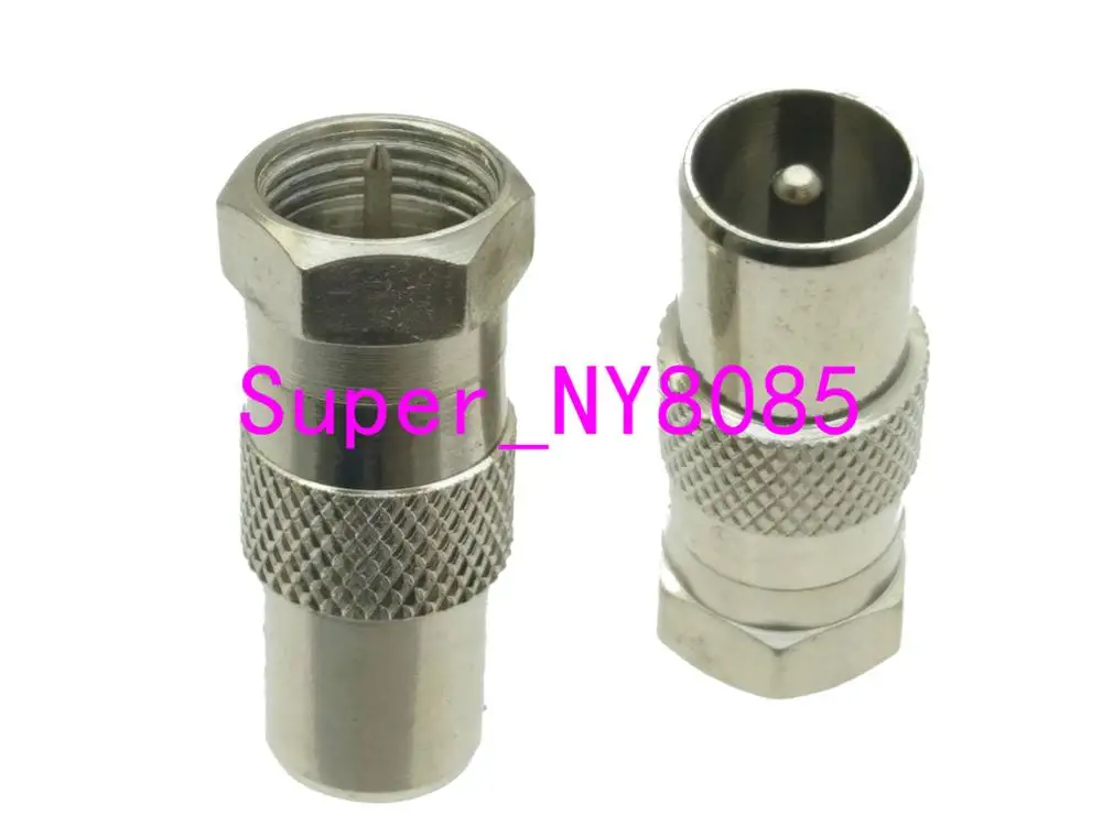 

F TV male plug to IEC PAL DVB-T TV male plug RF adapter connector