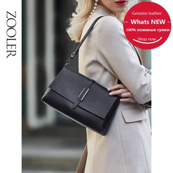 

ZOOLER 100% Cow skin Leather Fashion Shoulder Bags High Quality Solid Crossbody Bag Women Bags Designer Day Clutch Girls #WG229