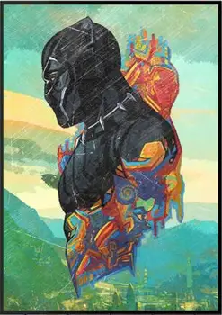 

BLACK PANTHER INSPIRED ARTWORK 2018 MOVIE Silk Poster Wall Decor Room Painting 24X36Inch