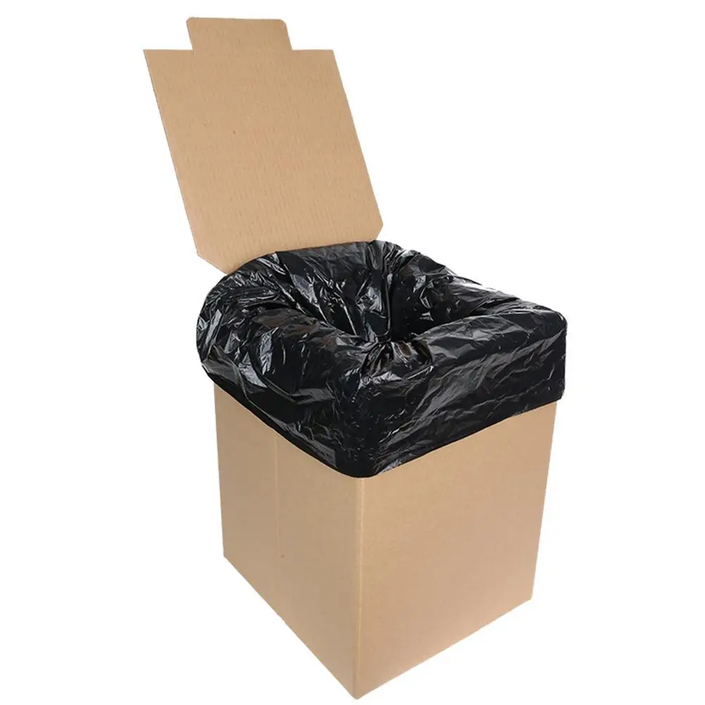 

Car Portable Folding Toilet Storage Bucket Emergency Commode Corrugated Cardboard For Outdoor Camping Long-distance Travel