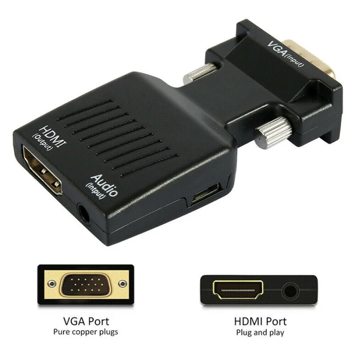 VGA в HDMI адаптер 1080P конвертер «Папа-мама» с 3,5 мм аудио входом SD998