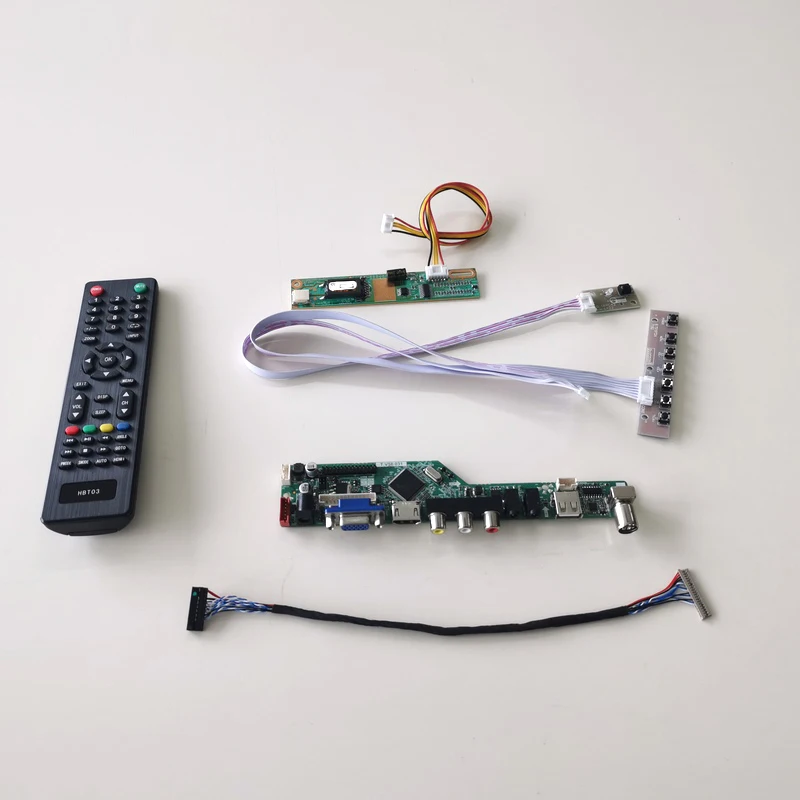 Для B121EW06 V0 V1 ЖК-дисплей Панель Инвертор+ пульт+ клавиатура HDMI VGA AV USB RF 1CCFL LVDS 20Pin T. V56 привод плата для карт DIY kit