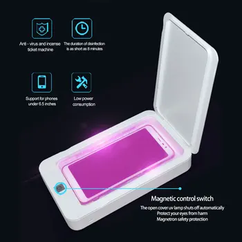 

UV Light Phone Sterilizer Box Jewelry Phones Cleaner Personal Sanitizer Disinfection Cabinet With Aromatherapy Esterilizador