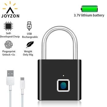 

Fingerprint Lock Smart Fingerprint Lock USB Rechar Thumbprint Door Padlocks Portable Anti-Theft Fingerprint Lock For Bag luggage