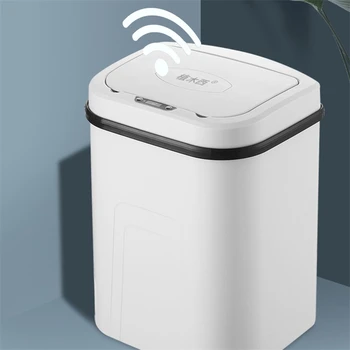 

15L Smart Induction Trash Can Double Mode Wireless Sensor Large Automatic Trash Bin Home Electric Garbage For Kitchen Bathroom