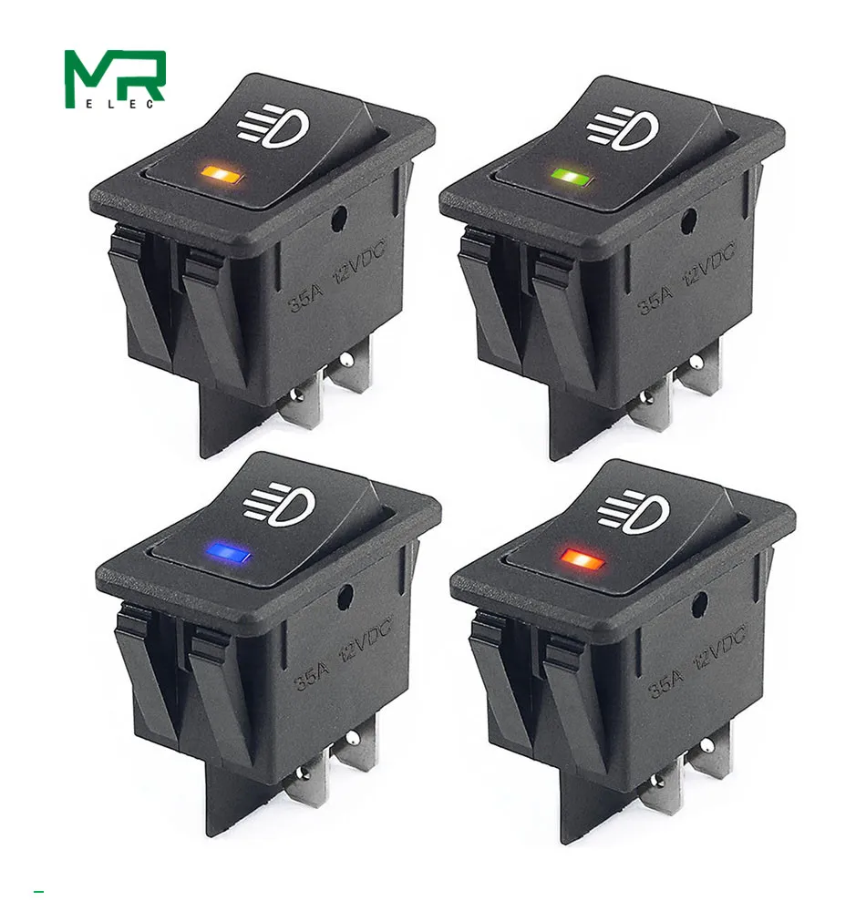 Universal Car Auto Fog Light Rocker Toggle Switch B35 Dc 12v 35a 4pins