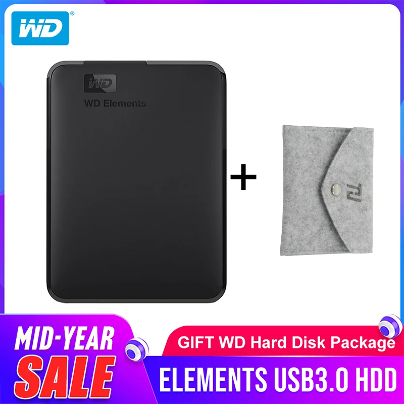 Western Digital WD elementos disco duro portátil 1TB 2TB 4TB hdd externo 2,5 pulgadas USB 3,0 duro disco de unidad Original para ordenador portátil - 1