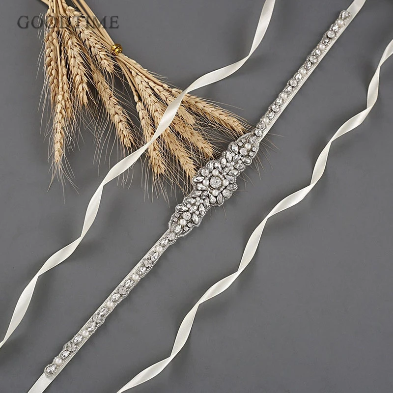 Noble Crystal Belt Rhinestones Belt Wedding Sashes Belt Pearl Bridal Belts Bridal Silver Diamond Belt For Girl Party Dress Gift