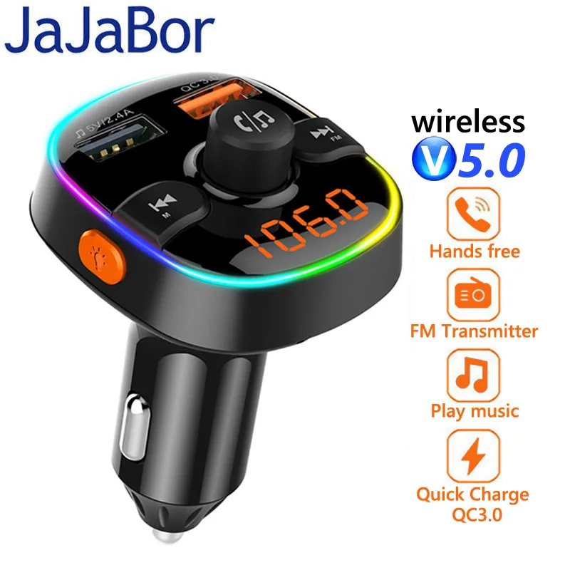 JaJaBor Bluetooth 5 0 автомобильный комплект громкой связи стерео аудио MP3 музыкальный
