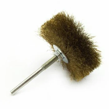 

1 X Copper Plated Wire Brush Wheel Rotary Tool For Clean Polishing 6mm Shank