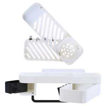 

Bathroom Shelf Tripod Holder Shelf Corner Storage Rack No Perforating Holder Wall Mounted Rack Bathroom Toilet Rotating Holder