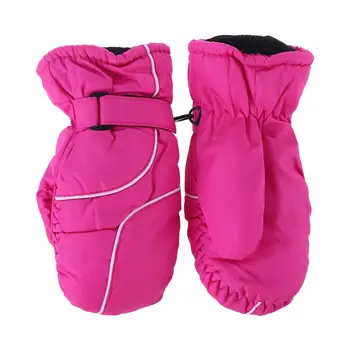 

Toddler Kids Winter Snow Ski Gloves Waterproof Windproof Solid Color Patchwork Thicken Warm Adjustable Stretchy Mittens 5-9T