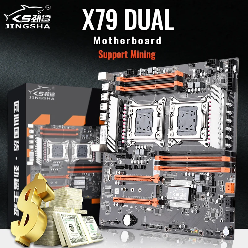 JINGSHA X79 материнская плата с поддержкой LGA2011 Xeon E5 V1/V2 серия ЦП SATA3.0 ATX 4 канала DDR3 l Gigabit