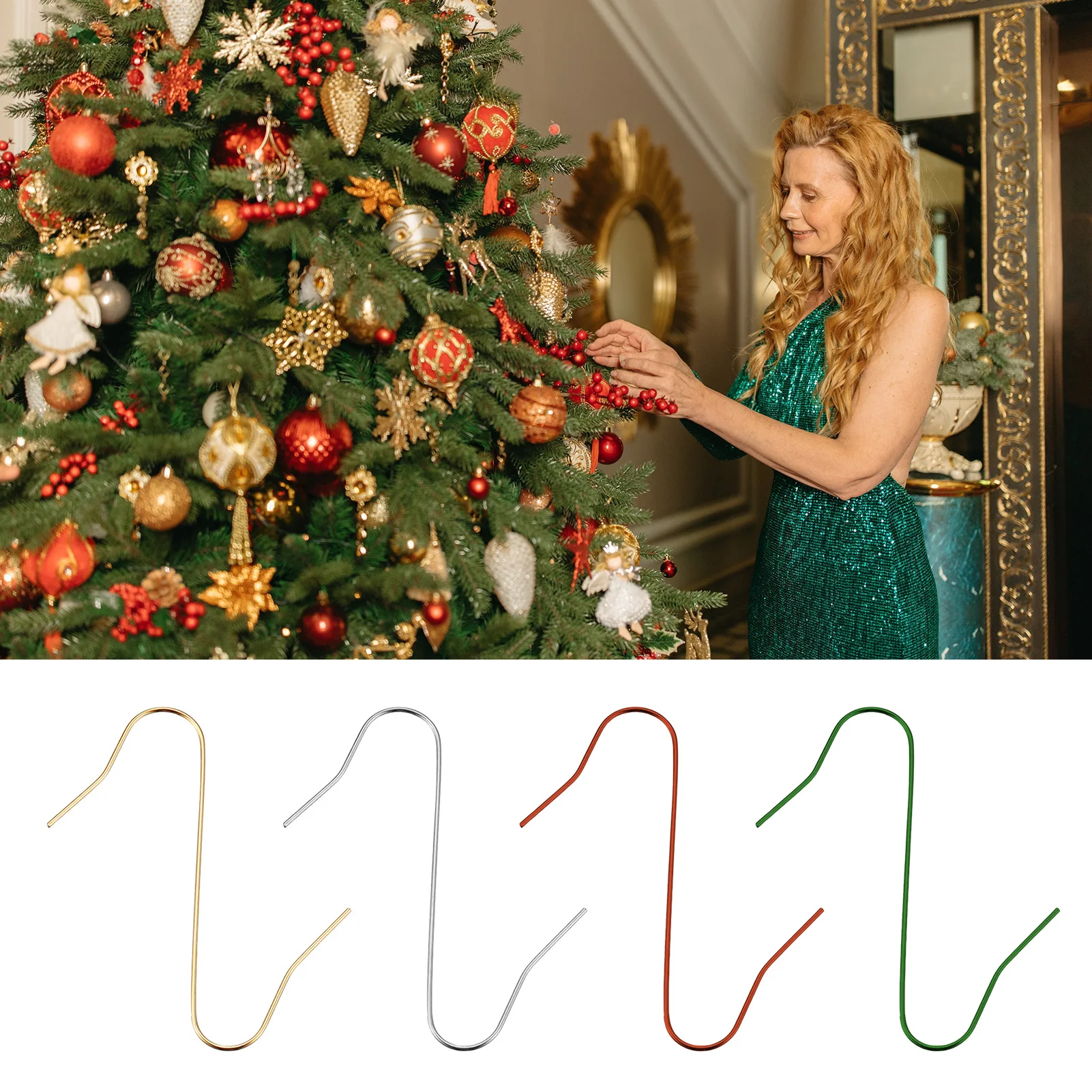 100 PCS Metal Ornament Hooks Christmas Ornament Hooks Hangers Hooks For