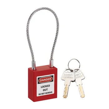 

uxcell Lockout Tagout Locks 3.3 Inch Shackle Key Different Safety Padlock Plastic Lock Red