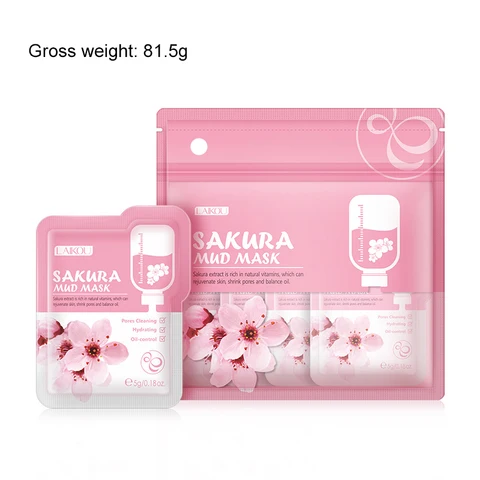Japan Sakura Mud Face Mask Anti Wrinkle Night Facial Packs Skin Clean Dark Circle Moisturize Anti-Aging Skin Care