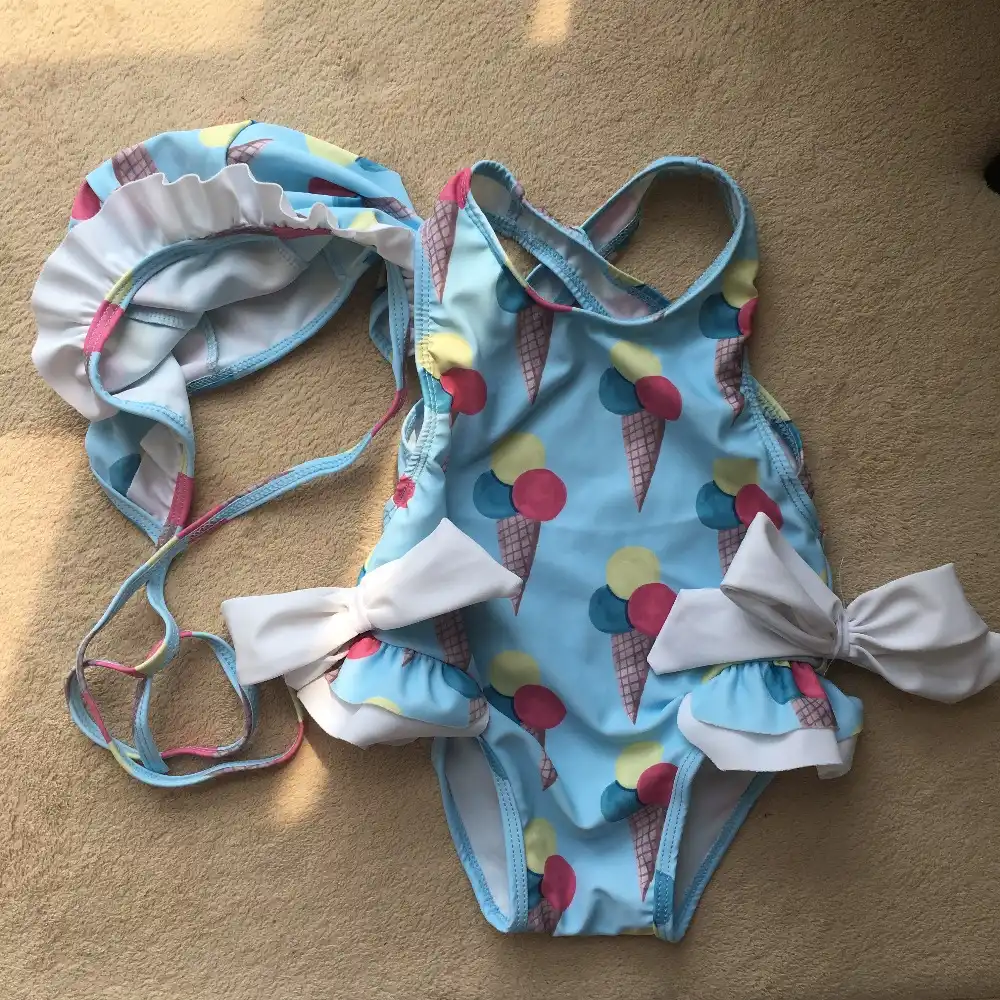 Spanish Baby Ice Cream Swimwear Little Girls Beach Suit Lovely Girls